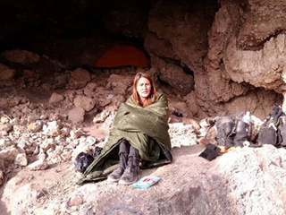 Cathi after the Crash on the Edge of the Salt Pans