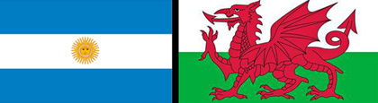 Argentinian and Welsh Flags