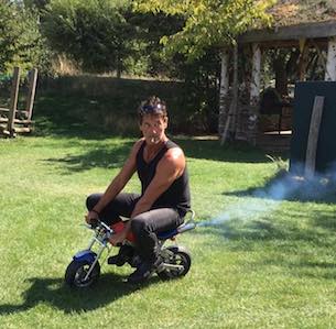Spencer On Mini Bike