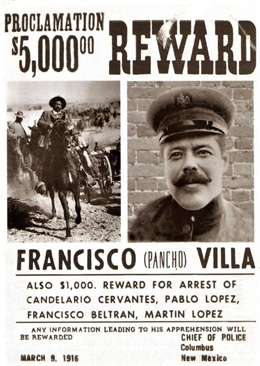 Reward For Pancho Villa