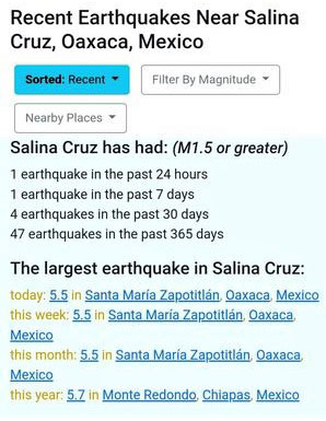 Earthquake Record