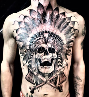 Native American Skull Tattoo