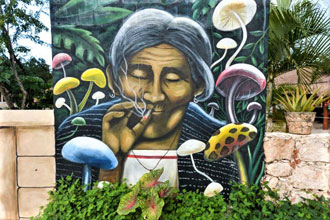 Mural Of Woman Smoking