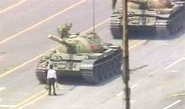 Man Stand Off With Tank