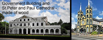 Government Building and Cathedral made of wood