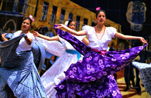 Women Dancing At Cinqo De Mayo